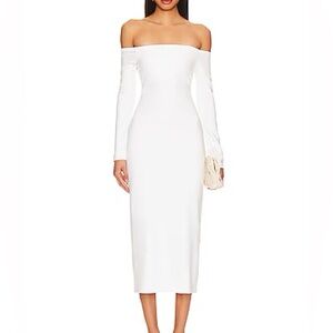 Enza Costa | NWT! Off The Shoulder Midi Dress In White Size: Small